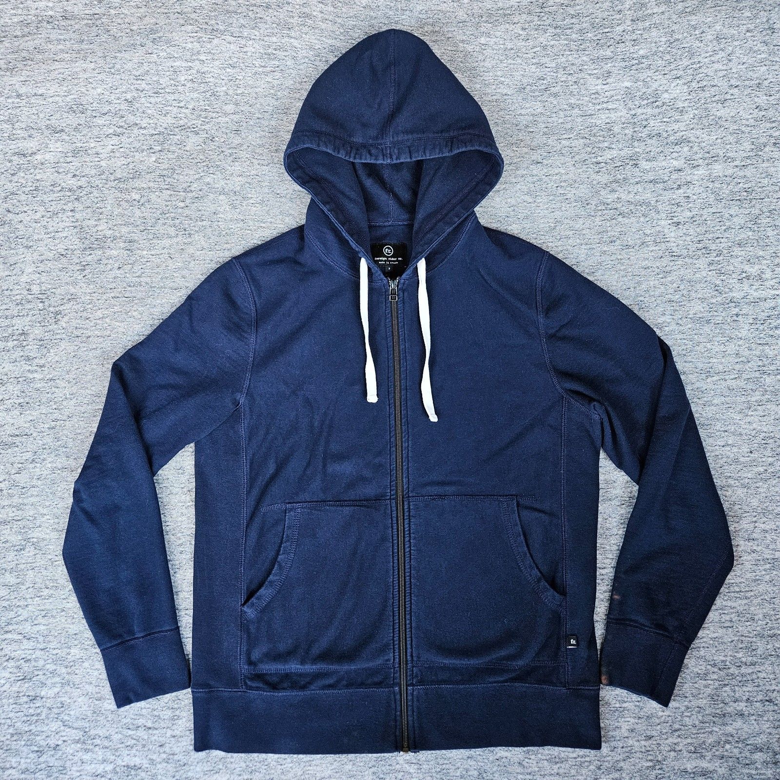Foreign Rider Co Hoodie Mens Large Size 3 Blue Full Zip Sweatshirt Canada Made Foreign Rider Co Hoodie Mens Large Size 3 Blue Full Zip Sweatshirt Canada Made